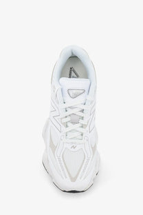 New balance mens mesh sneakers white with sleek white mesh upper and subtle gray accents in a minimalist design
