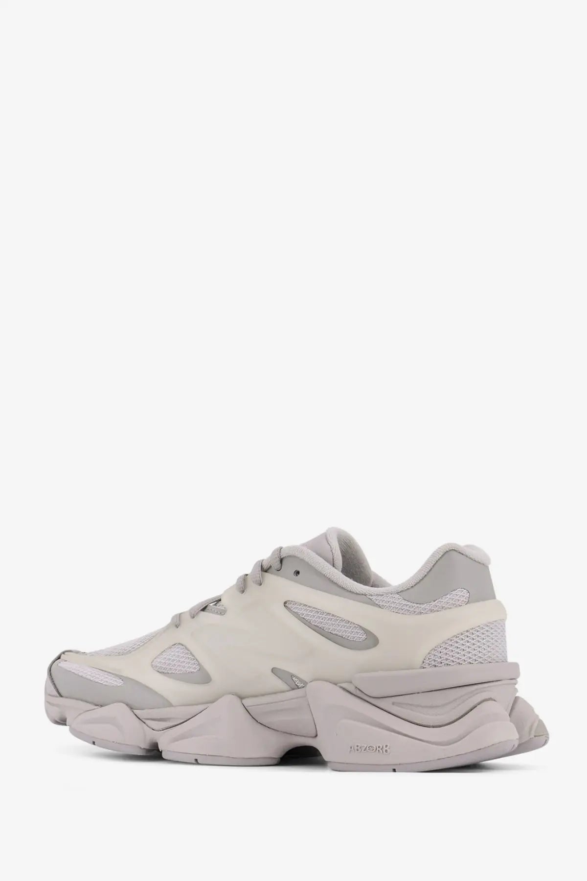 New balance men’s grey nylon sneakers featuring chunky off-white and gray balenciaga triple s layered mesh upper
