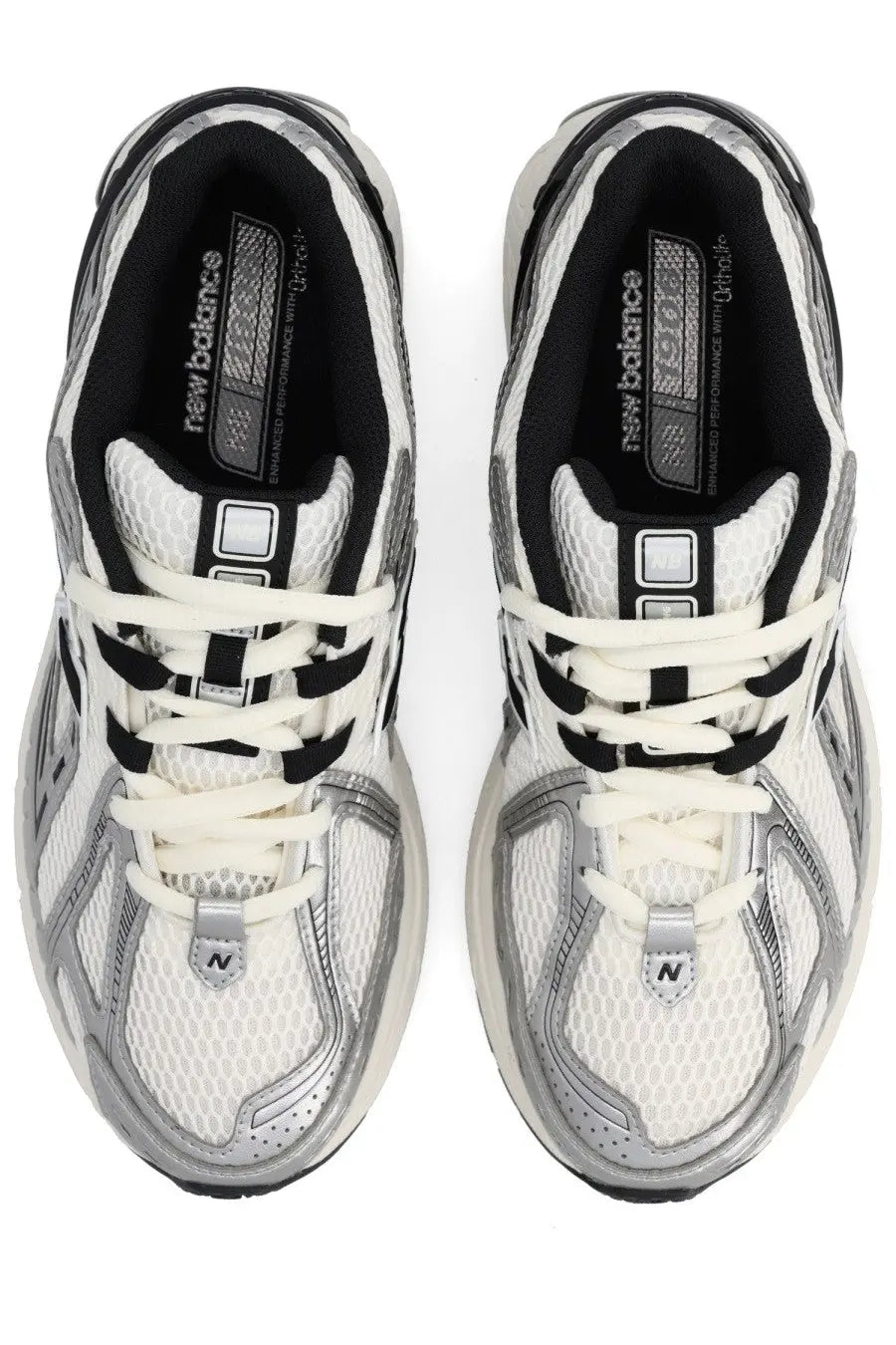 New balance unisex sneaker 1906r silver white and silver 608v2 running shoes with black accents for versatile wear