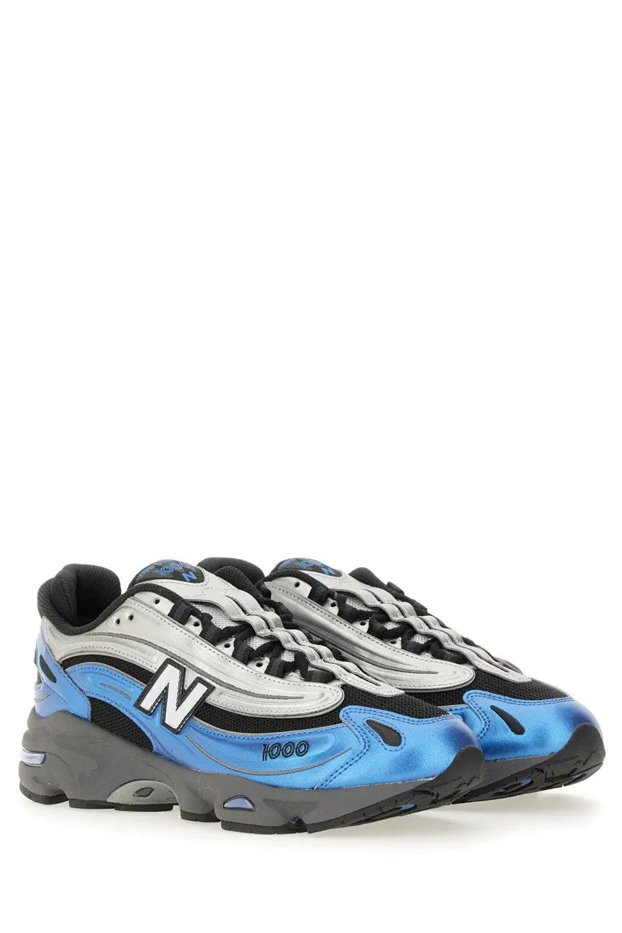 New Balance unisex sneaker blue featuring blue and silver colors with black accents in a sporty design