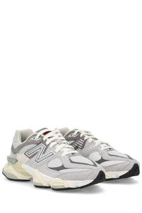 New Balance unisex sneaker grey with chunky retro-inspired design in gray and white mesh and suede materials