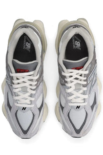 New Balance unisex sneaker grey with chunky retro-inspired design in gray and white mesh and suede materials