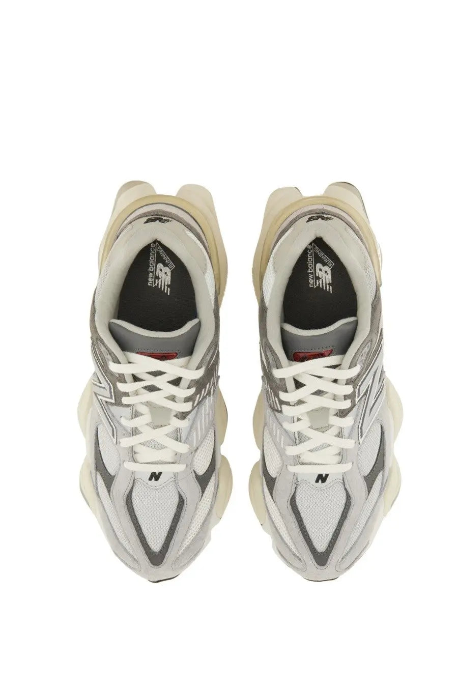 New Balance unisex sneaker grey featuring silver and cream mesh and synthetic 990v3 with bold rubber soles