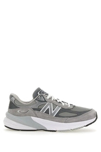 New balance unisex sneaker 990v6 grey with white laces and contrasting white midsole made in usa running shoe