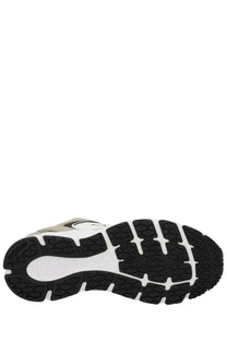 White and black rubber sole with textured tread pattern on new balance unisex sneaker multicolor