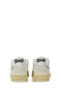 New balance unisex sneaker u991 white in cream suede with gray accents and beige rubber sole