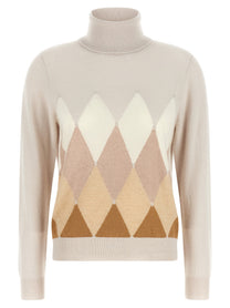 Ballantyne New Diamond Turtleneck Sweater Beige
