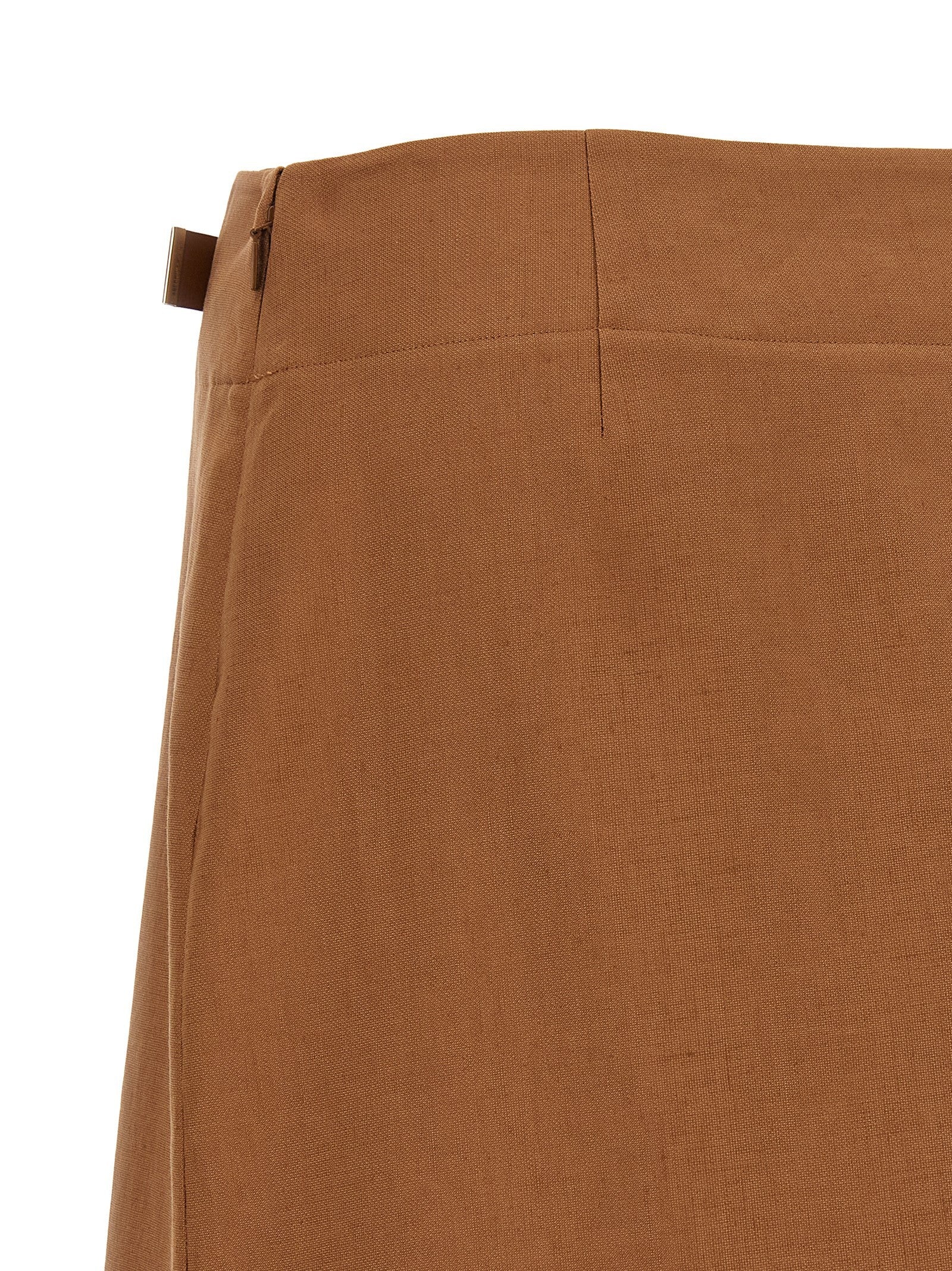 Fendi New Linen Skirt Brown