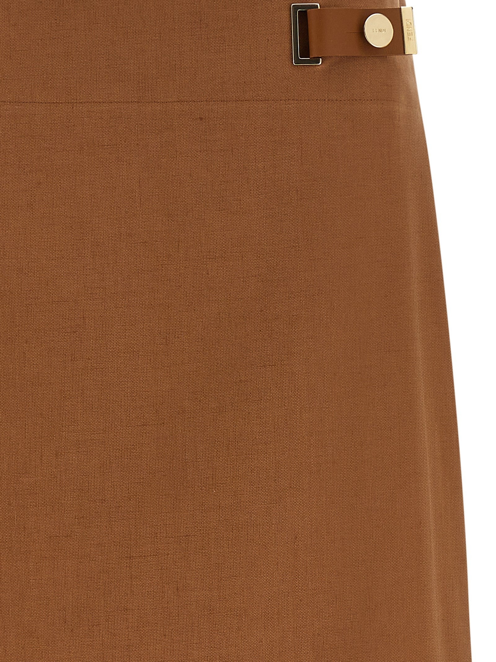 Fendi New Linen Skirt Brown