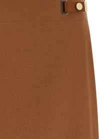 Fendi New Linen Skirt Brown