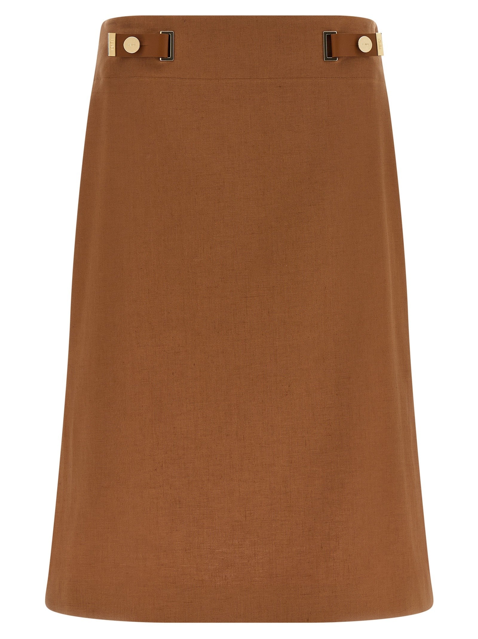 Fendi New Linen Skirt Brown