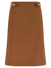 Fendi New Linen Skirt Brown