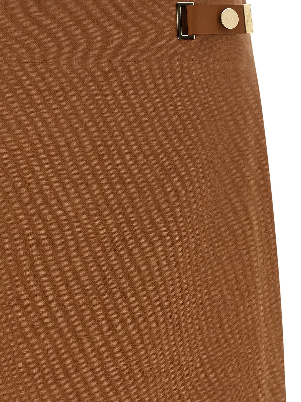 Fendi New Linen Skirt Brown, view 3