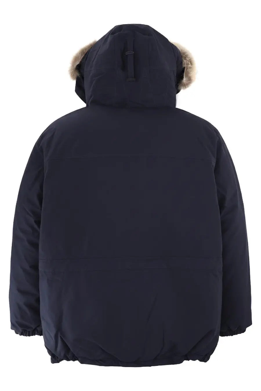 Nigel Cabourn men’s Everest parka in dark navy puffer style with fur-lined hood for cold weather protection