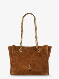 Saint Laurent Women's Niki Suede Shopping Bag Beige