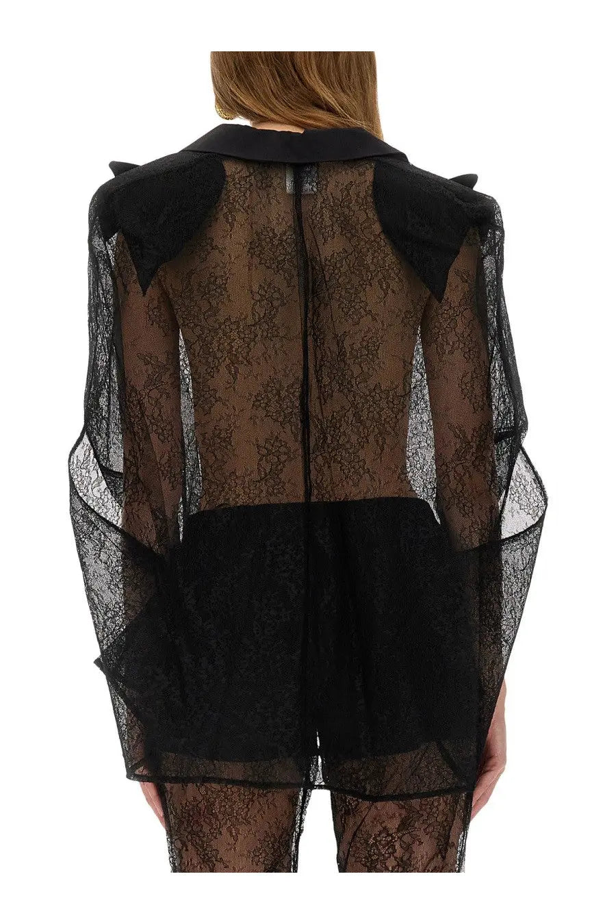 Nina Ricci Women's Blazer Inspired Lace Cape Black, view 3
