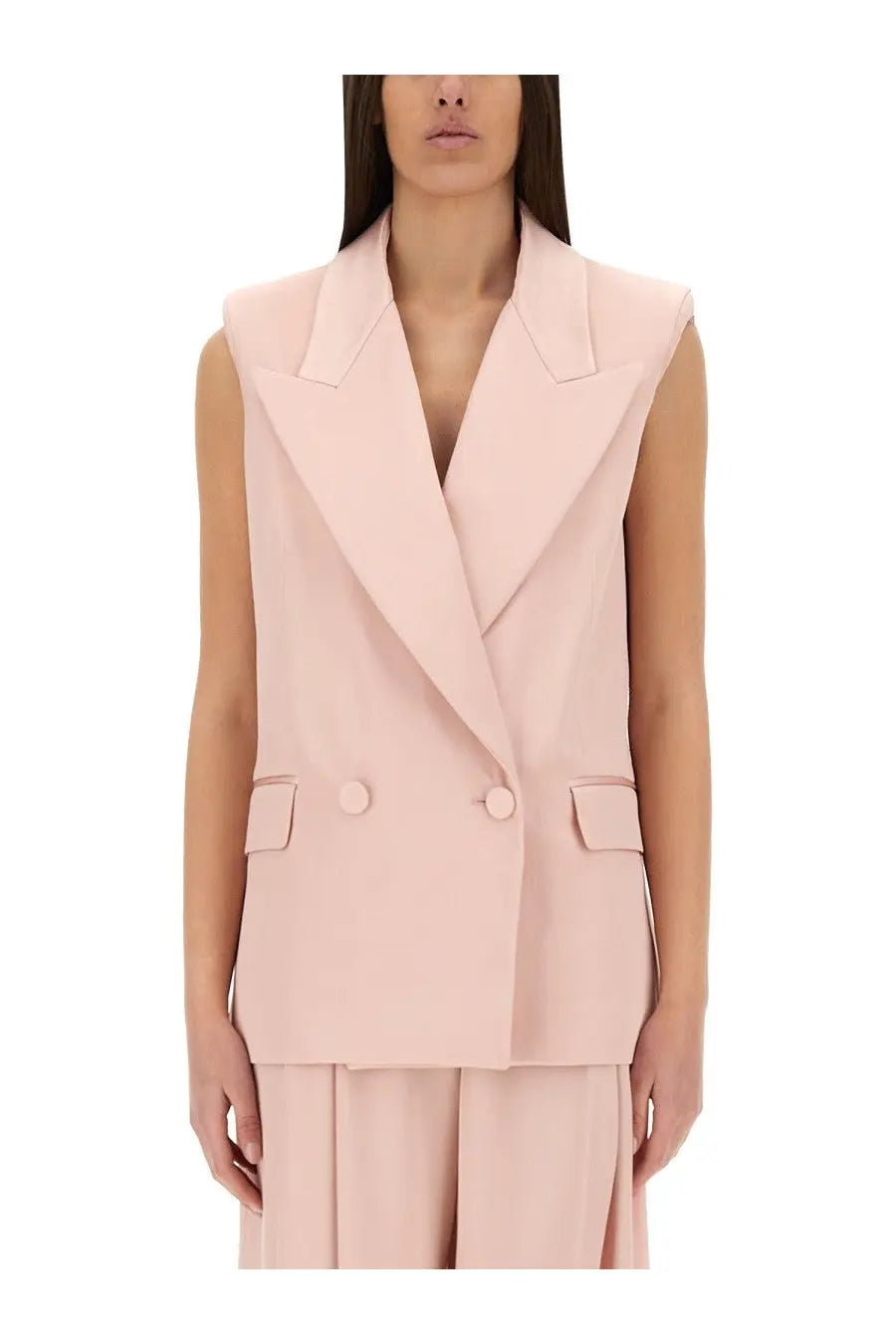 Nina Ricci Women's Double Breasted Sleeveless Jacket Blue