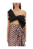 Nina Ricci Women's Twisted Polka Dots Top Black