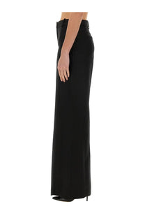 Nina Ricci women’s black wide gabardine pants with high-waisted wide-leg tailored fit