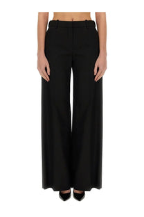 Nina ricci women’s black wide gabardine pants with a sleek tailored fit and high waistband