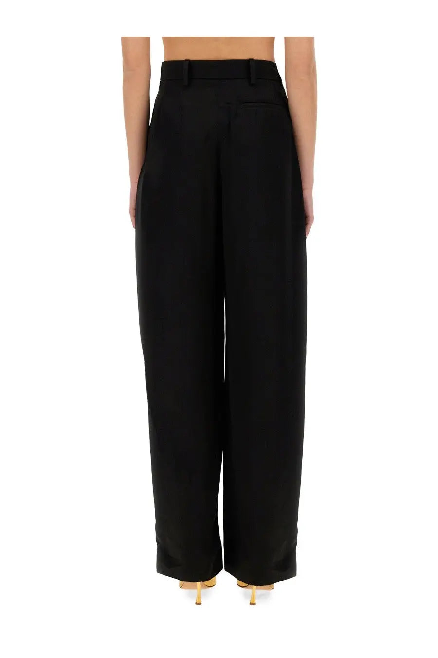 Black high-waisted wide-leg trousers by nina ricci with a sleek tailored fit perfect for formal wear