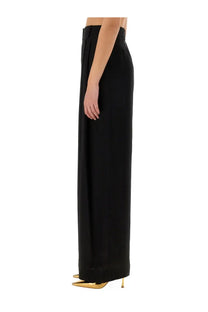 Black high-waisted wide-leg trousers with a sleek tailored fit from nina ricci womens wide leg pants black collection
