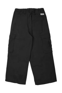 Nine Inthe Morning men’s pantalone cargo Lucien black cargo pants with elastic waistband and multiple flap pockets