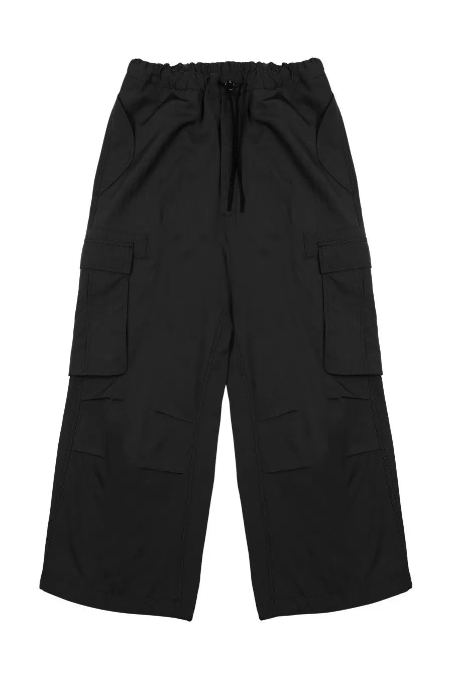 Black nine inthe morning men’s pantalone cargo lucien pants with drawstring waist and multiple large pockets