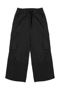 Black nine inthe morning men’s pantalone cargo lucien pants with drawstring waist and multiple large pockets
