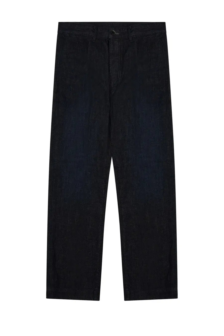 Nineinthemorning men’s blue chino pantalone with straight-leg cut black corduroy trousers and visible stitching details