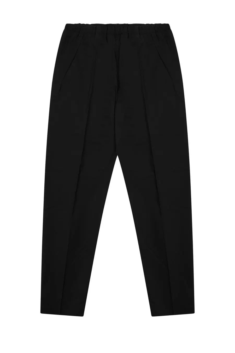 Nine Inthe Morning men’s pantalone mirko black tapered trousers with elastic waistband and subtle front pleats