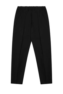 Nine Inthe Morning men’s pantalone mirko black tapered trousers with elastic waistband and subtle front pleats