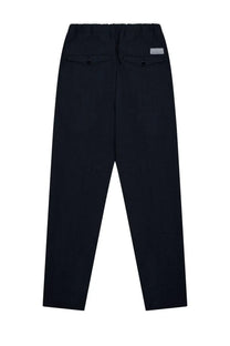 Nineinthe morning men’s black tapered trousers with drawstring waist and buttoned front pockets