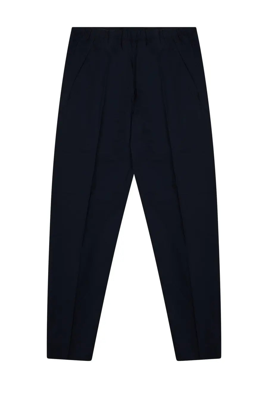 Dark navy pleated tailored fit Nine:Inthe:Morning men’s pantalone Mirko Blue trousers with subtle front seam detailing