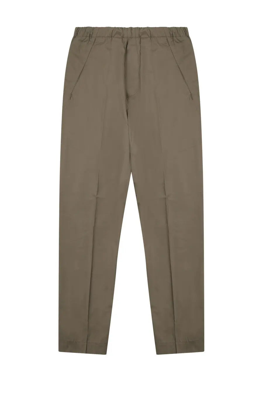 Nine Inthe Morning men’s pantalone Mirko green slim-fit khaki trousers with elastic waistband and subtle side pockets