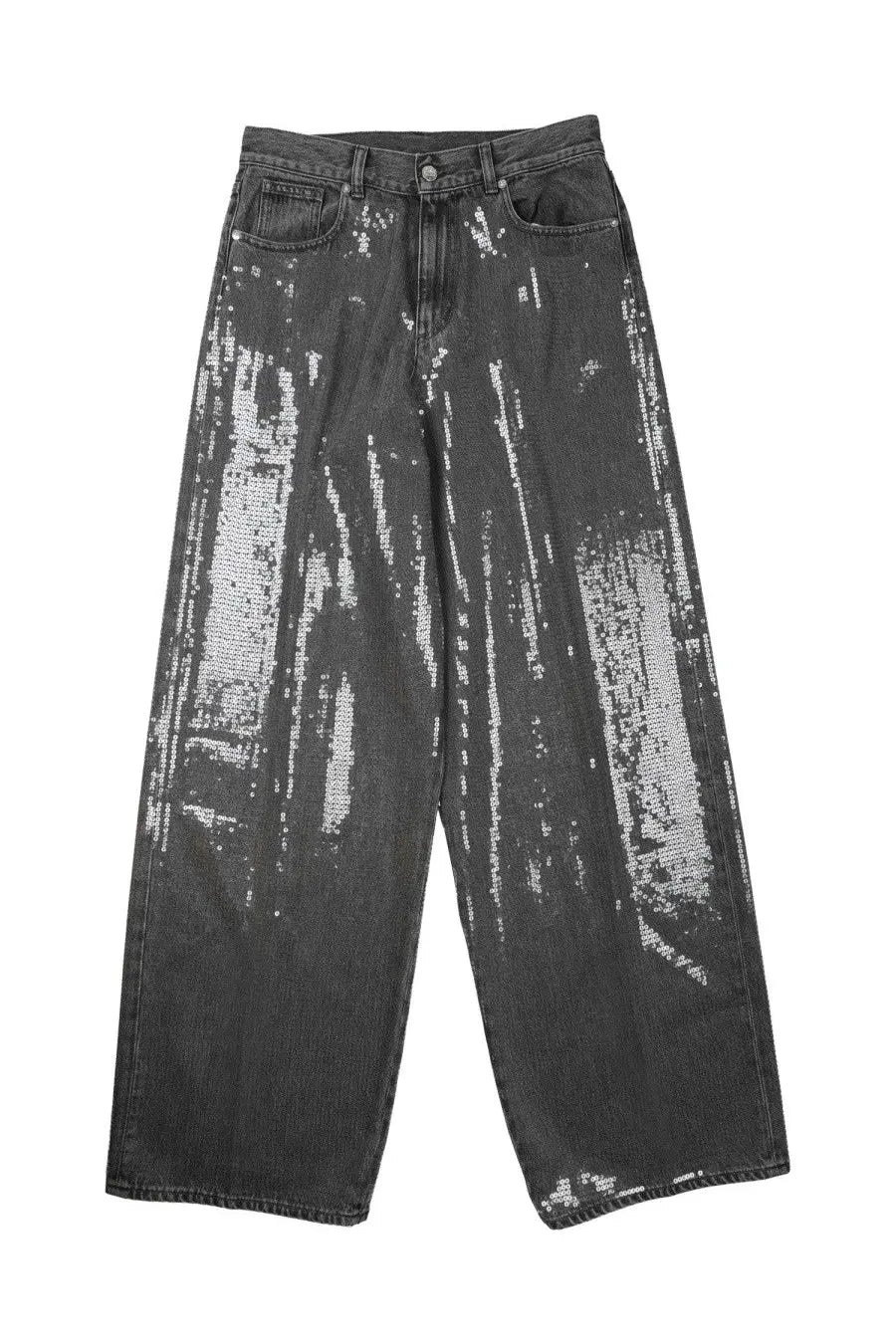 Nine:Inthe:Morning Women's Sequinned Jeans Grey