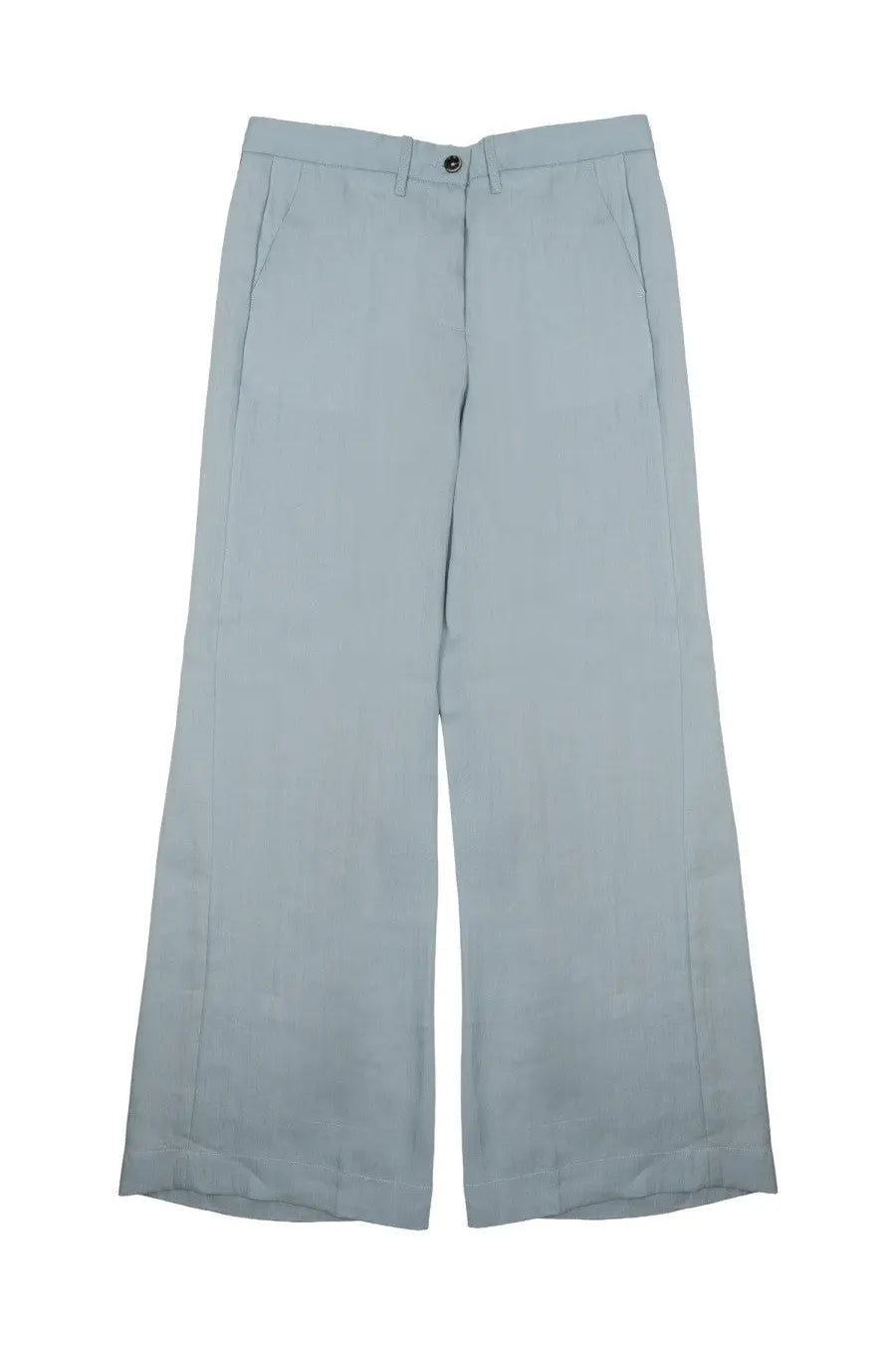 Nine Inthe Morning women’s pantalone Karen blue light blue straight-leg trousers with button closure at the waist