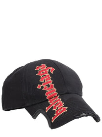 Balenciaga Men's NO Closure Gothic Placement Hat Black
