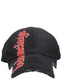 Balenciaga Men's NO Closure Gothic Placement Hat Black