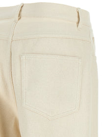 AURALEE Noil Silk Pants White, view 4
