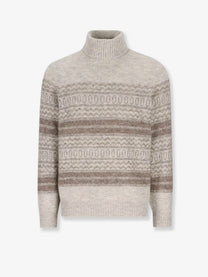Brunello Cucinelli Men's Cashmere and Wool Blend Sweater Grey