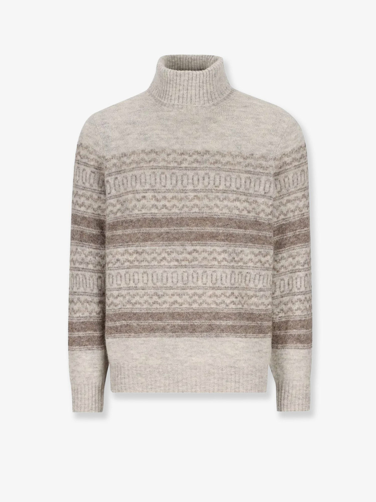 Brunello Cucinelli Men's Cashmere and Wool Blend Sweater Grey