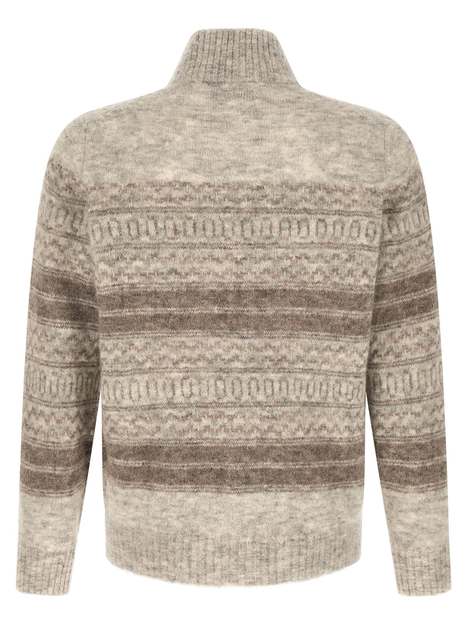 Brunello Cucinelli Nordic Jacquard Cardigan Beige