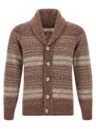 Brunello Cucinelli Nordic Jacquard Cardigan Brown