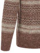 Brunello Cucinelli Nordic Jacquard Cardigan Brown, view 4