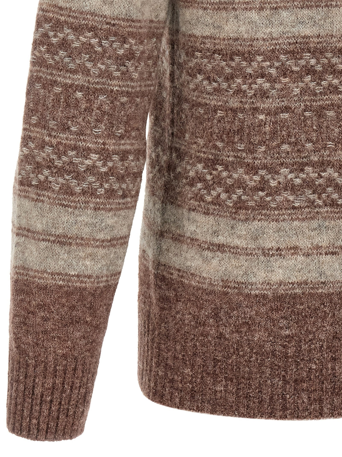 Brunello Cucinelli Nordic Jacquard Cardigan Brown, view 4
