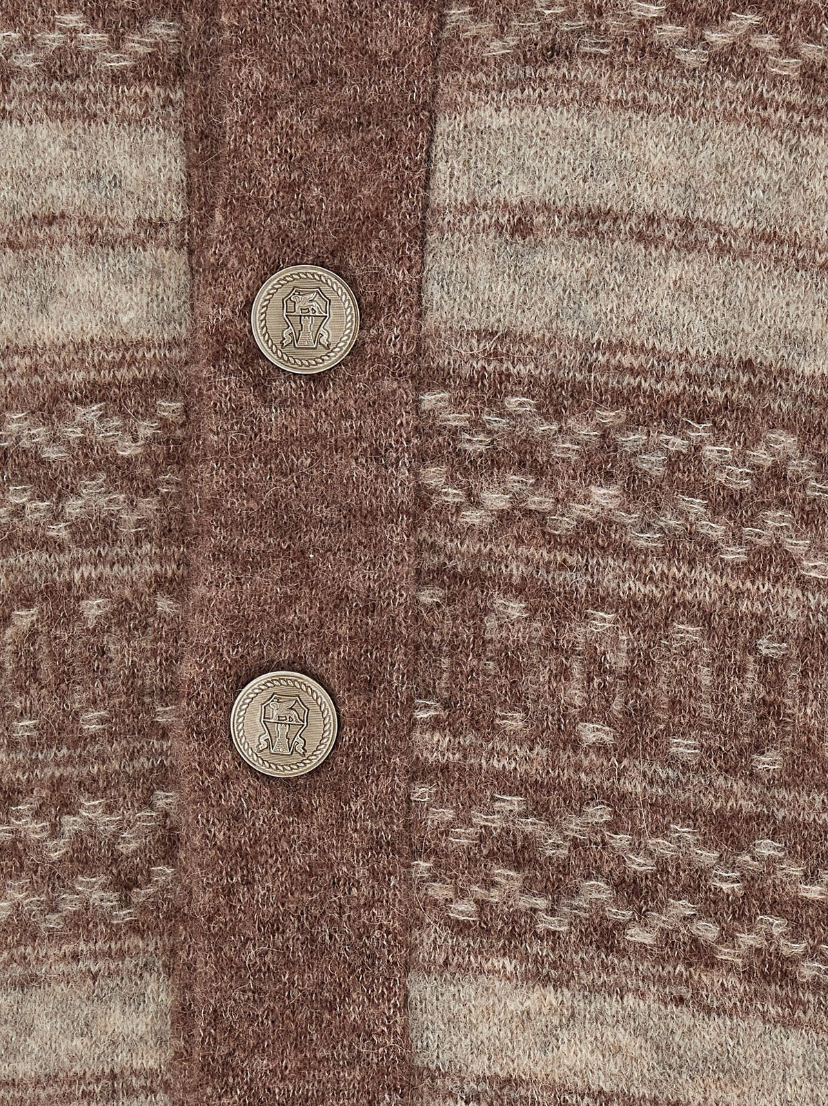 Brunello Cucinelli Nordic Jacquard Cardigan Brown, view 5