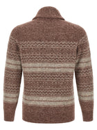 Brunello Cucinelli Nordic Jacquard Cardigan Brown, view 2