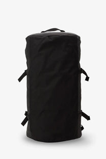 The north face men’s base camp duffel black recycled pvc backpack with reinforced straps and top handle