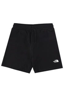 Black the north face men’s simple dome light con shorts with white logo on lower left leg for outdoor use